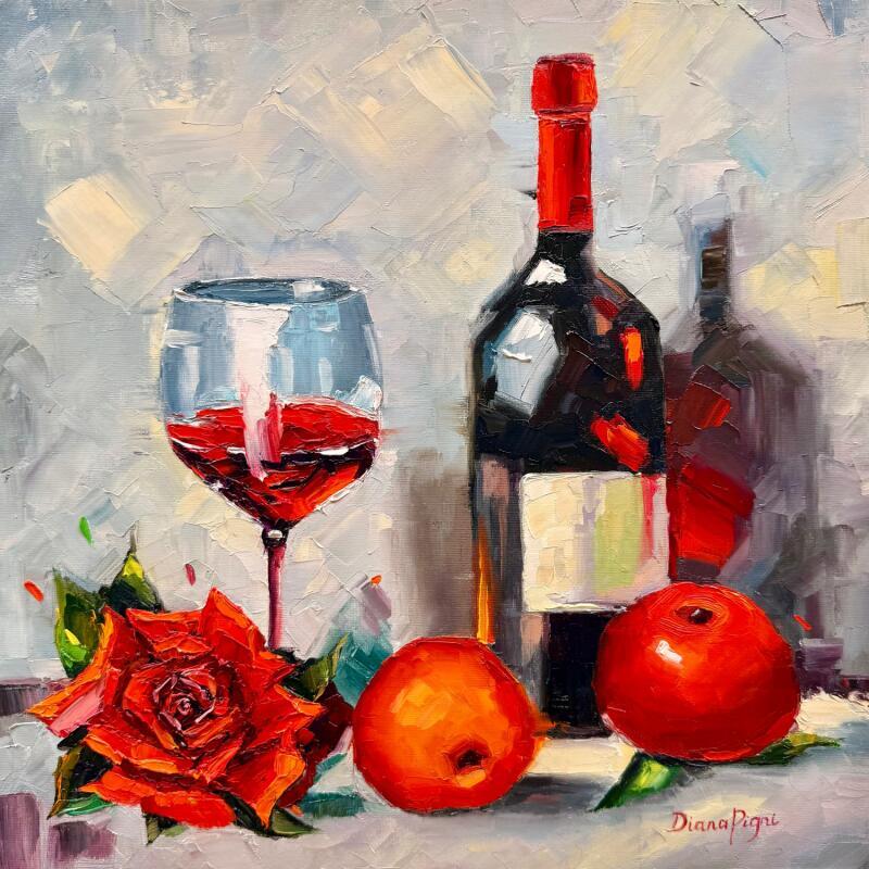 Painting Red Passion by Pigni Diana | Painting Figurative Oil Life style, Still-life