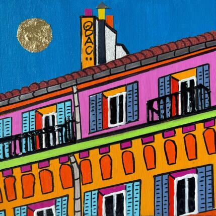 Painting Toits du sud by Lovisa | Painting Pop-art Acrylic, Gluing, Gold leaf, Paper, Posca, Textile, Upcycling, Wood Pop icons, Urban