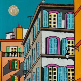 Painting En provence by Lovisa | Painting Pop-art Acrylic, Gluing, Paper, Posca, Silver leaf, Textile, Upcycling Urban