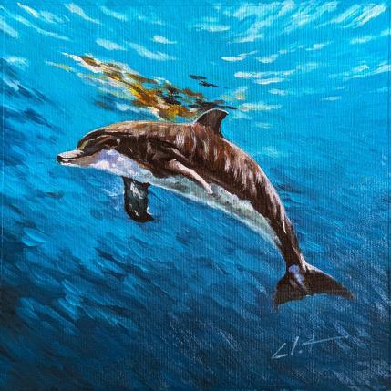 Painting Delphine  by CLOT | Painting Figurative Oil Animals