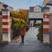 Painting Rueil, un moment éphémère près du passage d'Arcole by Martin Laurent | Painting Figurative Society Urban Life style Oil