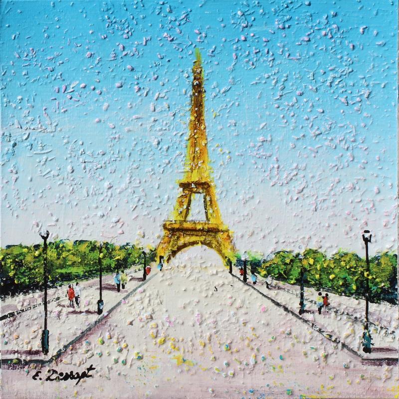 Painting Allons à la tour eiffel by Dessapt Elika | Painting Impressionism Acrylic, Sand