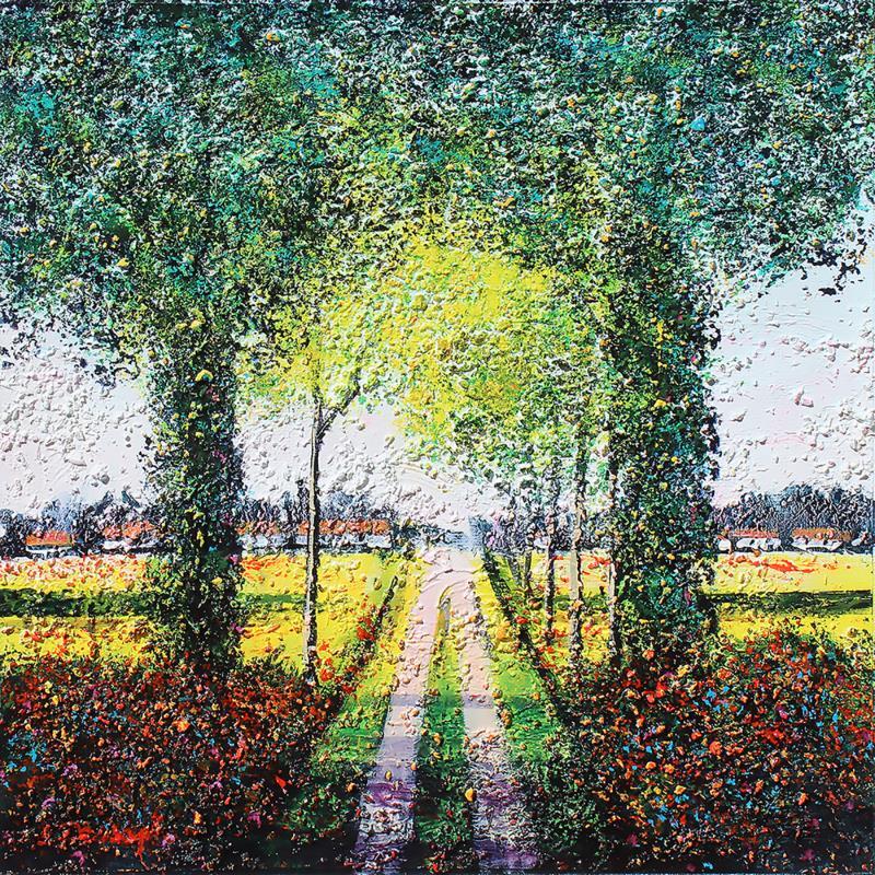 Painting Le chemin de la nature by Dessapt Elika | Painting Impressionism Acrylic, Sand