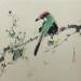 Painting Red-head bird by Du Mingxuan | Painting Figurative Animals Watercolor Ink