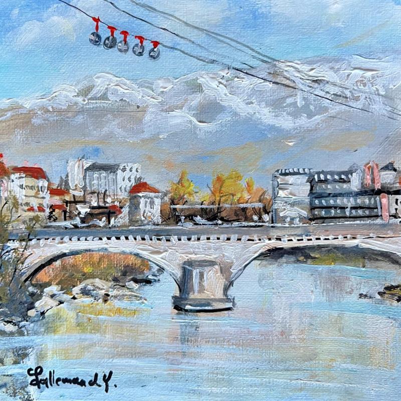 Painting Voyage au dessus de l Isère  by Lallemand Yves | Painting Figurative Urban Acrylic