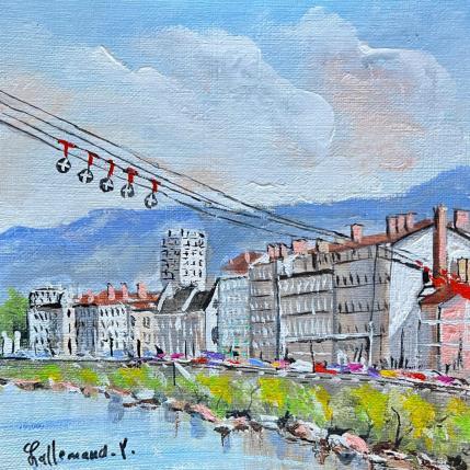 Painting vol au dessus de l Isère  by Lallemand Yves | Painting Figurative Acrylic Urban