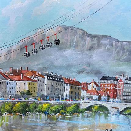 Painting Printemps Grenoblois  by Lallemand Yves | Painting Figurative Acrylic Urban