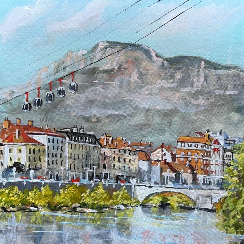 Painting Reflets sur l Isère  by Lallemand Yves | Painting Figurative Urban Acrylic