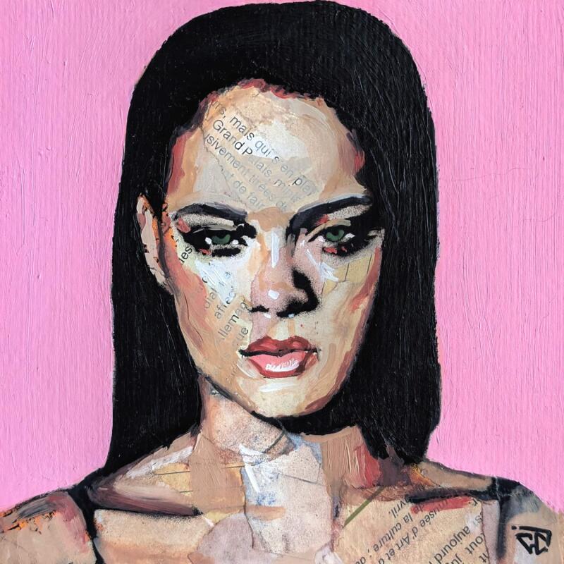 Painting Rihanna by G.C.Popartist | Painting Pop-art Gluing, Oil Pop icons
