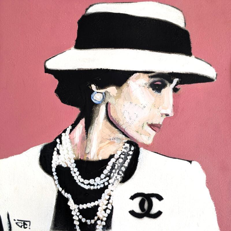 Painting Coco Chanel by G.C.Popartist | Painting Pop-art Gluing, Oil Mode, Pop icons, Portrait