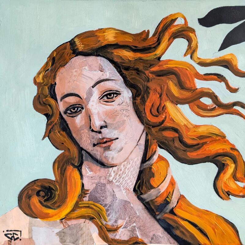Painting La Venus de Botticelli by G.C.Popartist | Painting Pop-art Gluing, Oil Pop icons