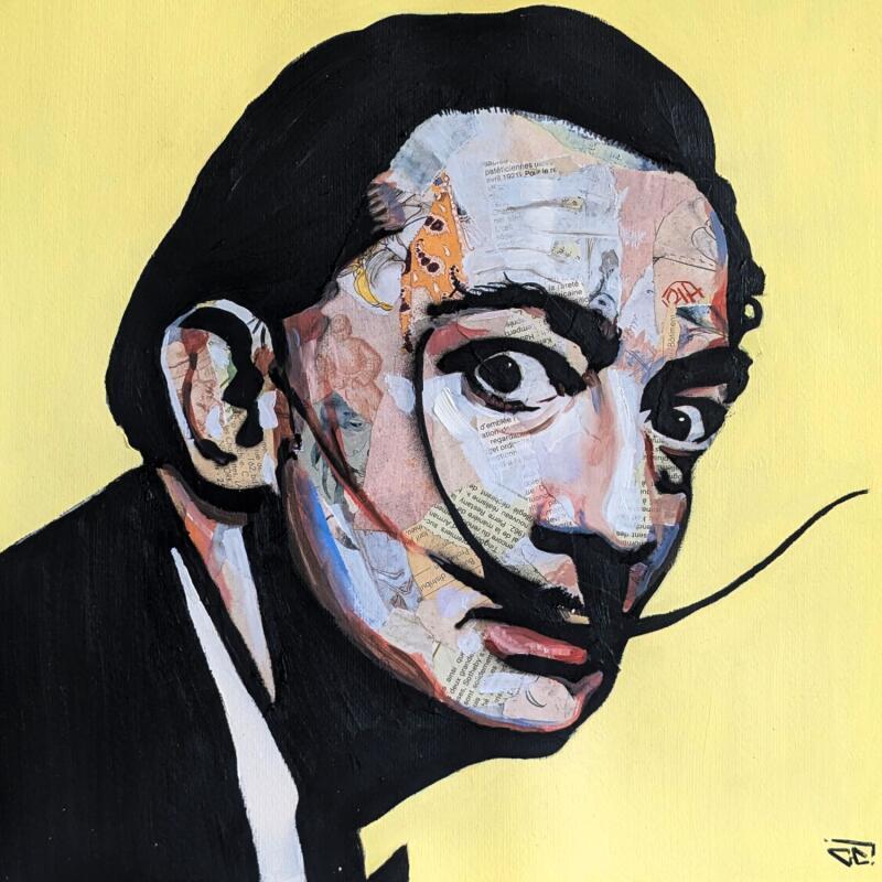 Painting Dali by G.C.Popartist | Painting Pop-art Gluing, Oil Pop icons