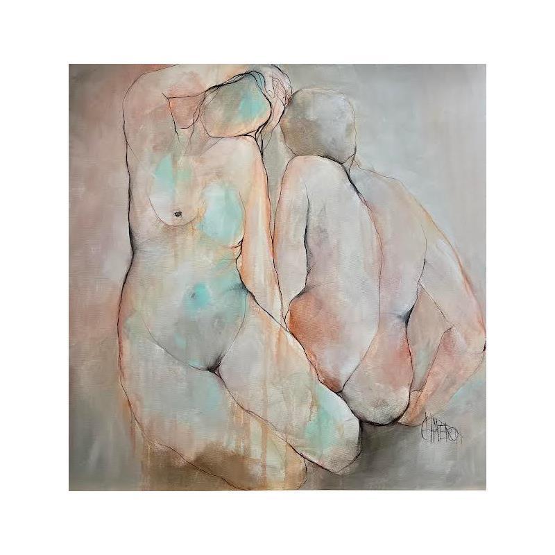 Peinture Juste une tendre harmonie par Chaperon Martine | Tableau Figuratif Acrylique Nu