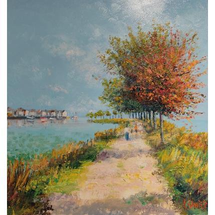 Painting Chemin du Halage à St Valery by Sannier Daniel | Painting Impressionism Oil Landscapes