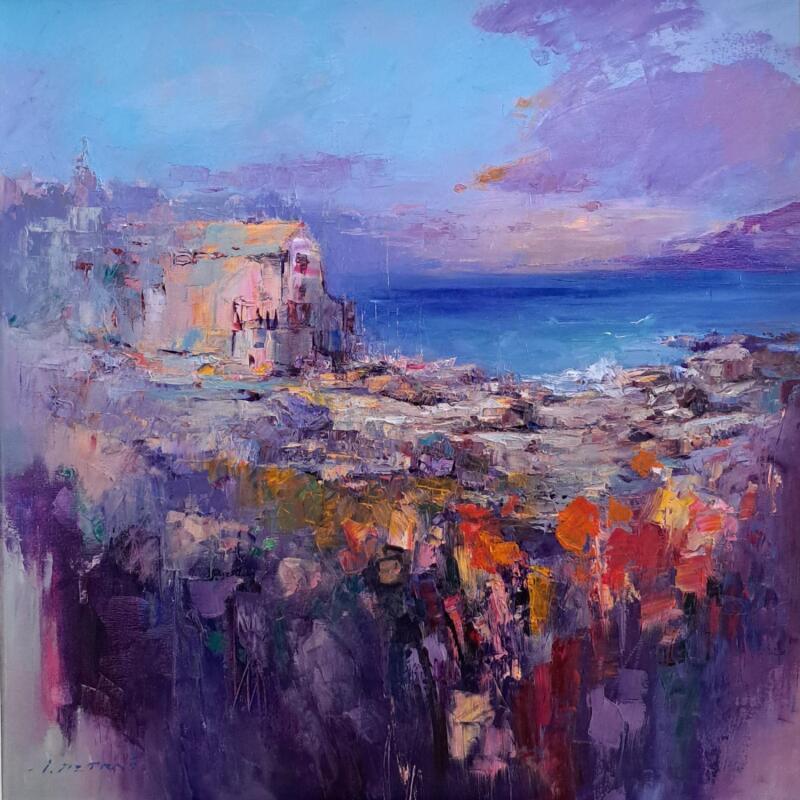 Painting The harmony of the old port by Petras Ivica | Painting Impressionism Oil Landscapes
