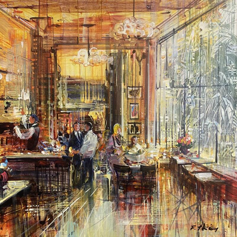 Painting Café du Jardin by Frédéric Thiery | Painting Figurative Acrylic