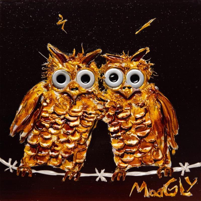 Painting ACCOLADUS by Moogly | Painting Raw art Acrylic, Pigments, Resin Animals, Pop icons