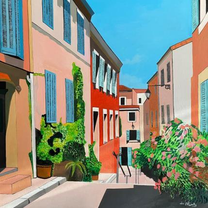 Painting Le Panier Rose by Du Planty Anne | Painting Figurative Acrylic Architecture
