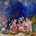 Painting Voyage  by Romanelli Karine | Painting Figurative Portrait Landscapes Life style Acrylic Gluing Posca Pastel Gold leaf Paper