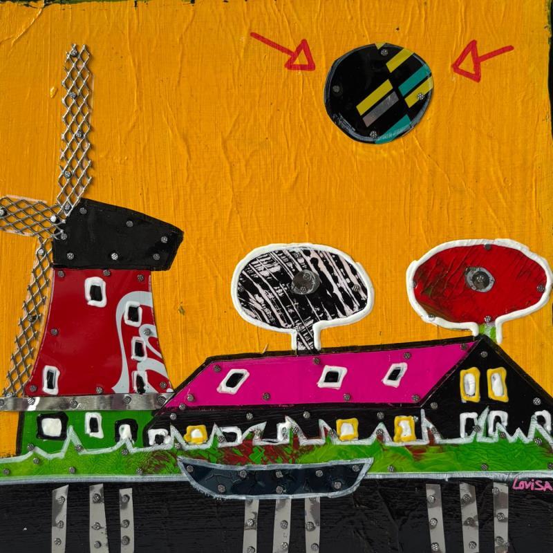 Painting Country side by Lovisa | Painting Pop-art Acrylic, Gluing, Metal, Posca, Upcycling, Wood Landscapes, Pop icons