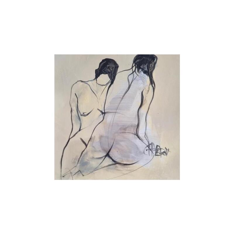 Painting Câlins 3 by Chaperon Martine | Painting Figurative Acrylic Nude, Pop icons