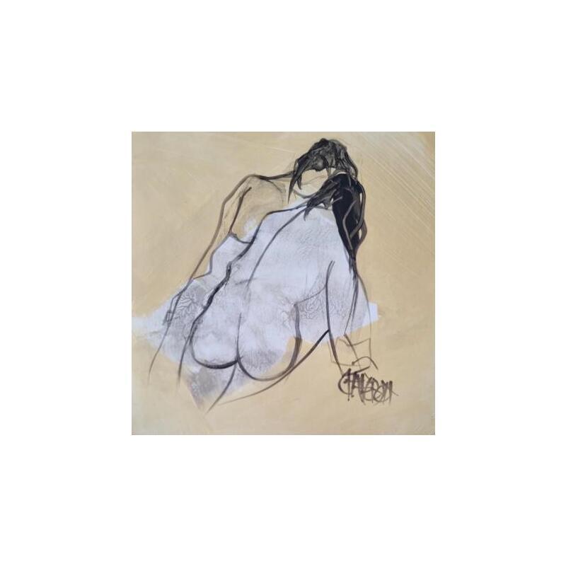 Painting Câlins 4 by Chaperon Martine | Painting Figurative Acrylic Nude, Pop icons