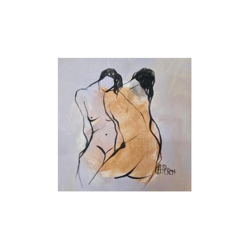 Painting Amour toujours by Chaperon Martine | Painting Figurative Acrylic Nude