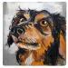 Painting Un amour de teckel by De Géa Olivier  | Painting Figurative Animals Metal