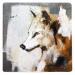 Painting Loup by De Géa Olivier  | Painting Figurative Animals Metal