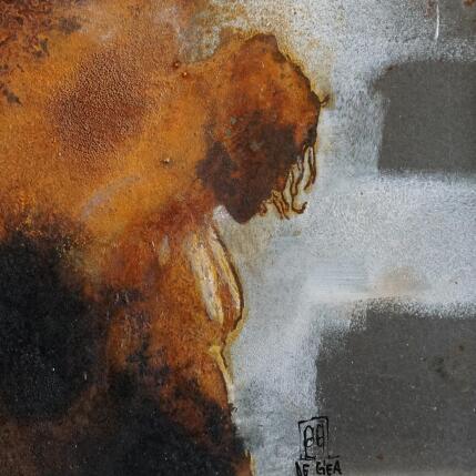 Painting L'attente by De Géa Olivier  | Painting Figurative Metal Nude