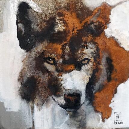 Painting Wolf by De Géa Olivier  | Painting Figurative Metal Animals, Pop icons