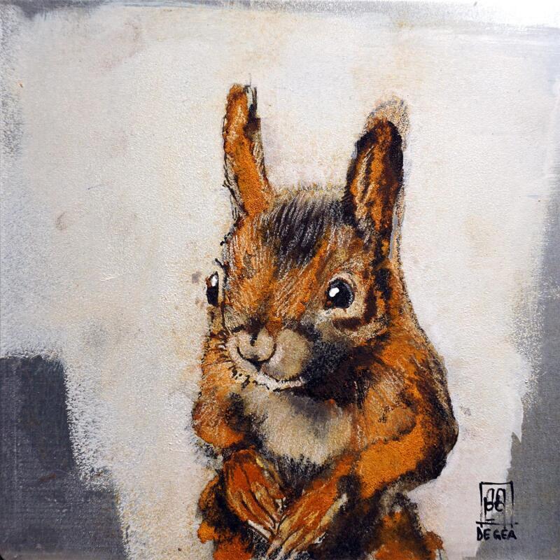 Painting Un écureuil by De Géa Olivier  | Painting Figurative Animals Metal