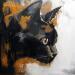 Painting Black Cat by De Géa Olivier  | Painting Figurative Animals Metal