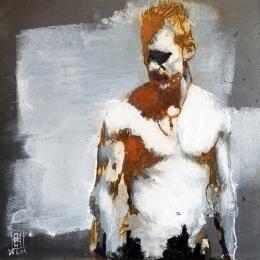 Painting Dans l'instant by De Géa Olivier  | Painting Figurative Metal Nude