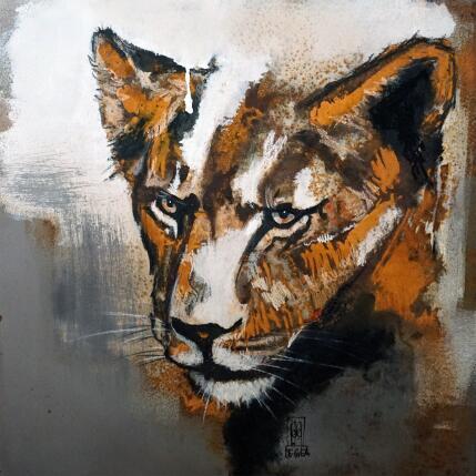 Painting Souveraine by De Géa Olivier  | Painting Figurative Metal Animals