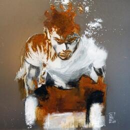 Painting Intense by De Géa Olivier  | Painting Figurative Metal Nude