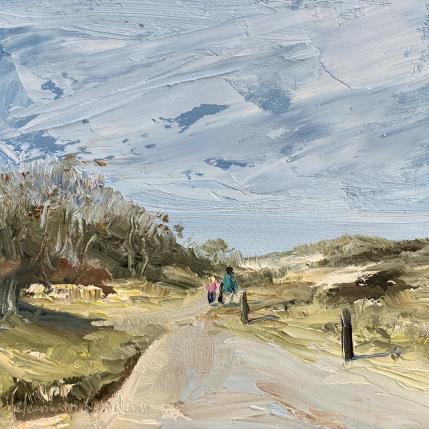 Painting F1  25WS039-met oma naar t strand-F1 by Lynden (van) Heleen | Painting Figurative Oil Landscapes, Marine