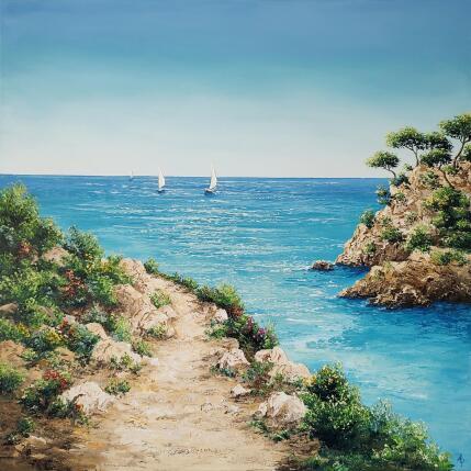 Painting Le sentier du bonheur by Blandin Magali | Painting Figurative Oil Landscapes