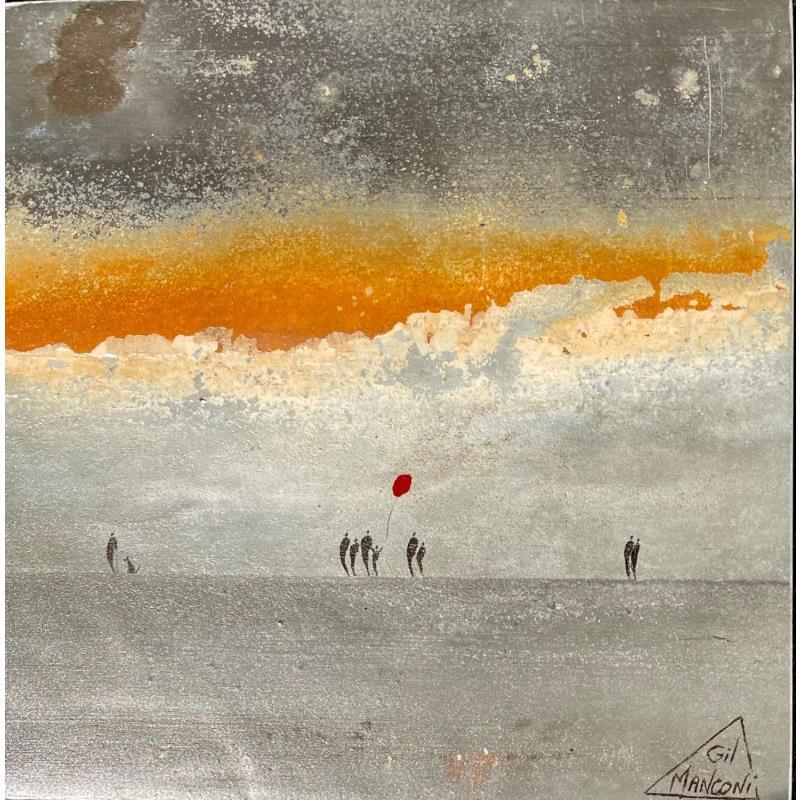 Painting Carmela by Manconi Gil | Painting Subject matter Metal, Upcycling Landscapes