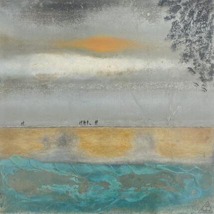 Painting CERISE by Manconi Gil | Painting Subject matter Metal, Upcycling Landscapes