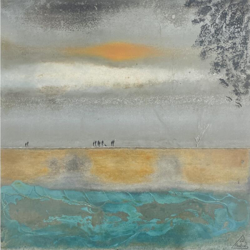 Painting CERISE by Manconi Gil | Painting Subject matter Metal, Upcycling Landscapes