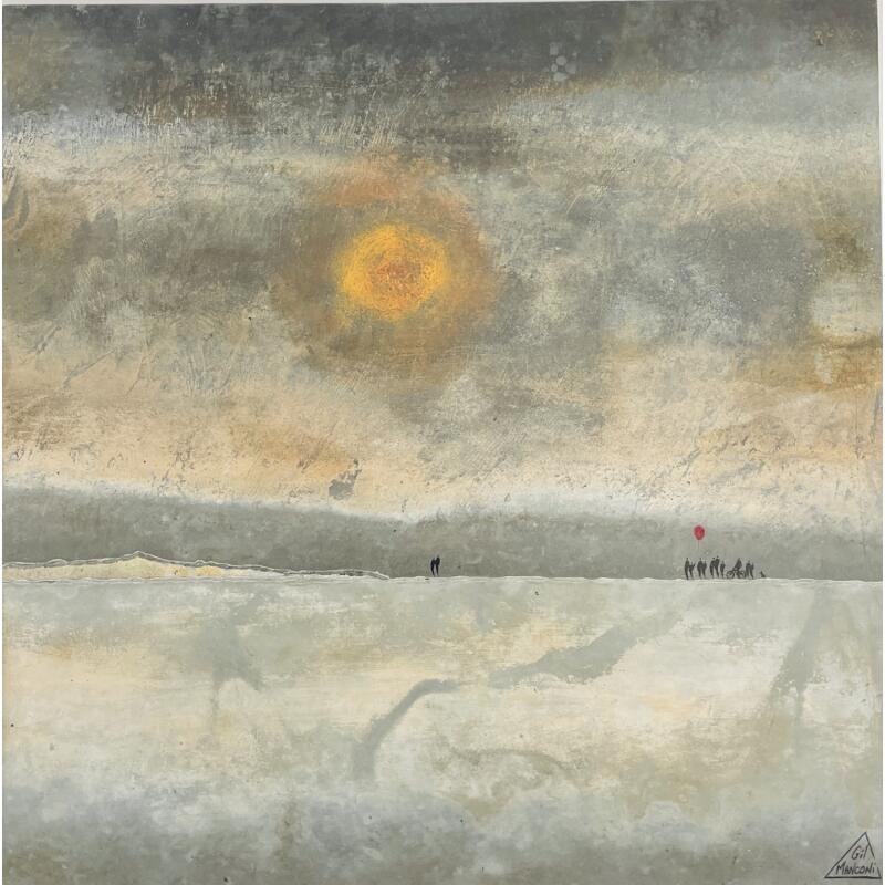 Painting CATALINA by Manconi Gil | Painting Subject matter Metal, Upcycling Landscapes