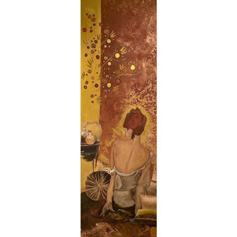 Painting Tes secrets by Romanelli Karine | Painting Figurative Acrylic, Gluing