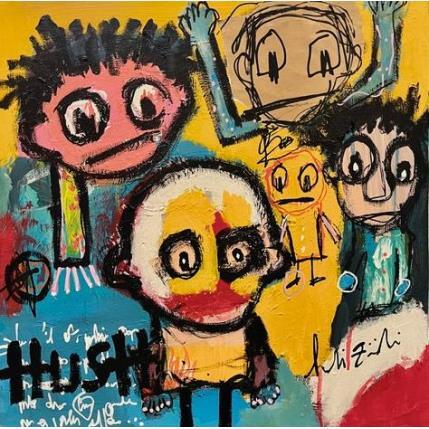 Painting Hush by Zaïdi Larbi | Painting Raw art Acrylic, Pastel, Posca