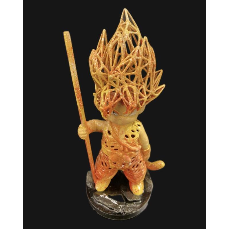 Sculpture Sun Sayan Standing by Mikhel Julien | Sculpture Pop-art Graffiti, Resin