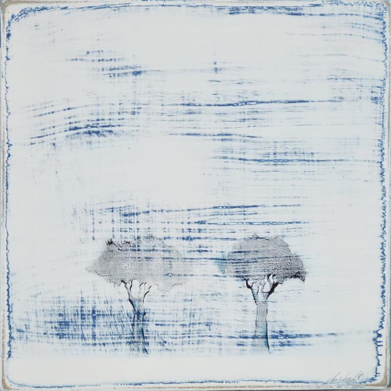 Painting Sous un ciel diaphane 441 by ChristophL | Painting Figurative Acrylic, Ink, Wood Landscapes, Minimalist, Nature, Pop icons