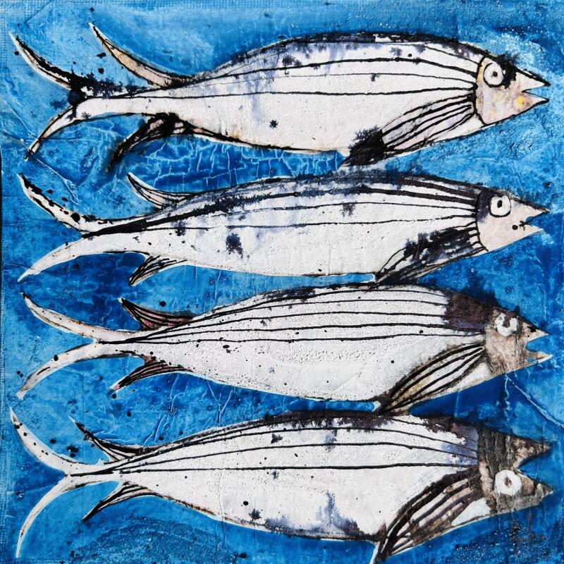 Painting Girelles by Colombo Cécile | Painting Naive art Acrylic, Gluing, Ink, Pastel, Watercolor Animals, Pop icons