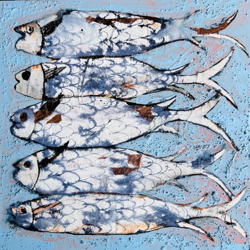 Painting Bar by Colombo Cécile | Painting Naive art Acrylic, Gluing, Ink, Pastel, Watercolor Animals
