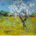 Painting L'Amandier du champ d'en bas by Vaudron | Painting Figurative Landscapes Gouache
