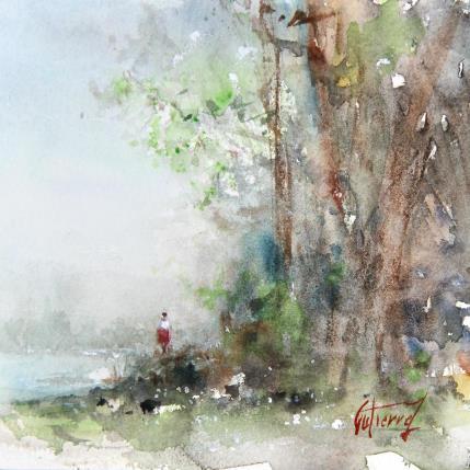 Painting Printemps en Touraine by Gutierrez | Painting Impressionism Watercolor Landscapes